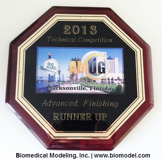 2013 AMUG Technical Competition Runner Up Award to Biomedical Modeling, Inc.